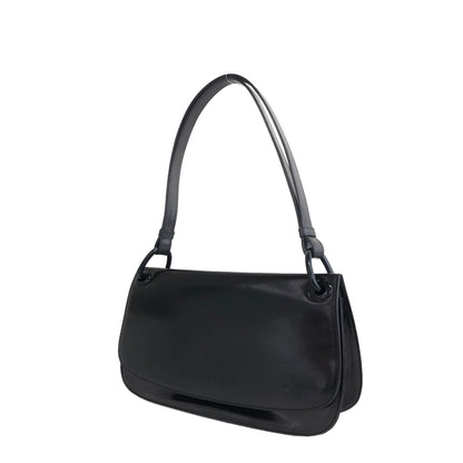 PRADA Logo Flap Shoulder bag Black Vintage wipuwn