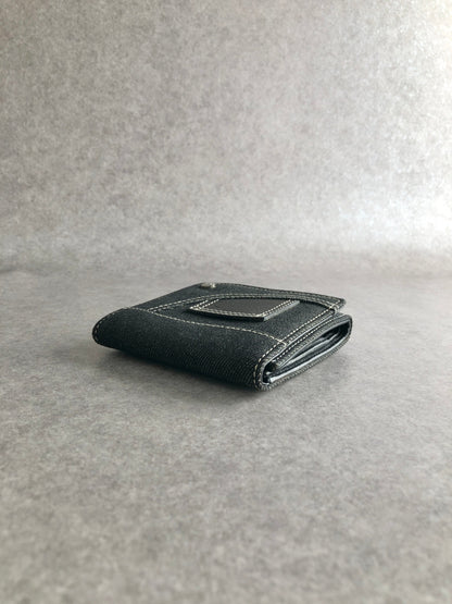 Christian Dior CD Logo Trifold Wallet Black Vintage 3wudpt