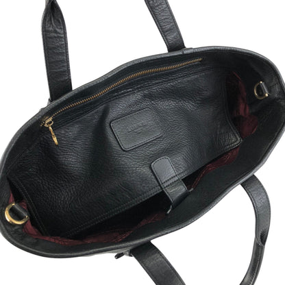 LOEWE Logo Embossed Two-way Handbag Shoulder bag Black Vintage m3sbja