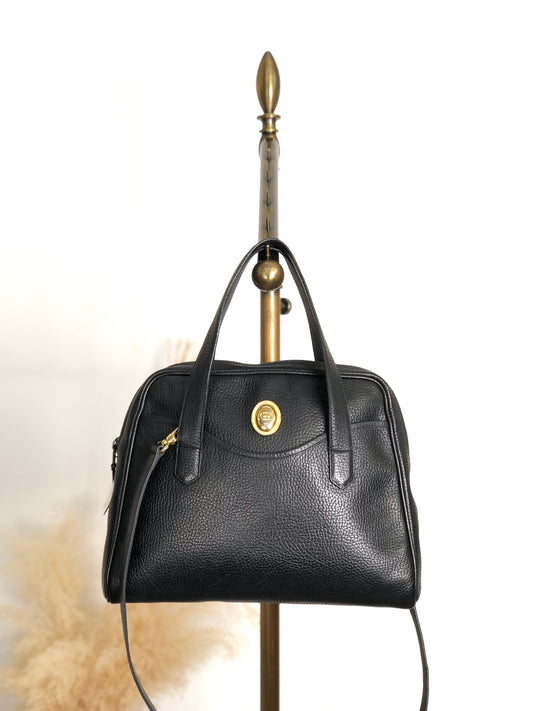 Christian Dior CD Logo Two-way Handbag Shoulder bag Black Vintage 68z4cp