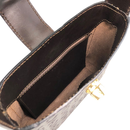 CELINE Turn Lock Small Handbag Brown Vintage 2h8bw4