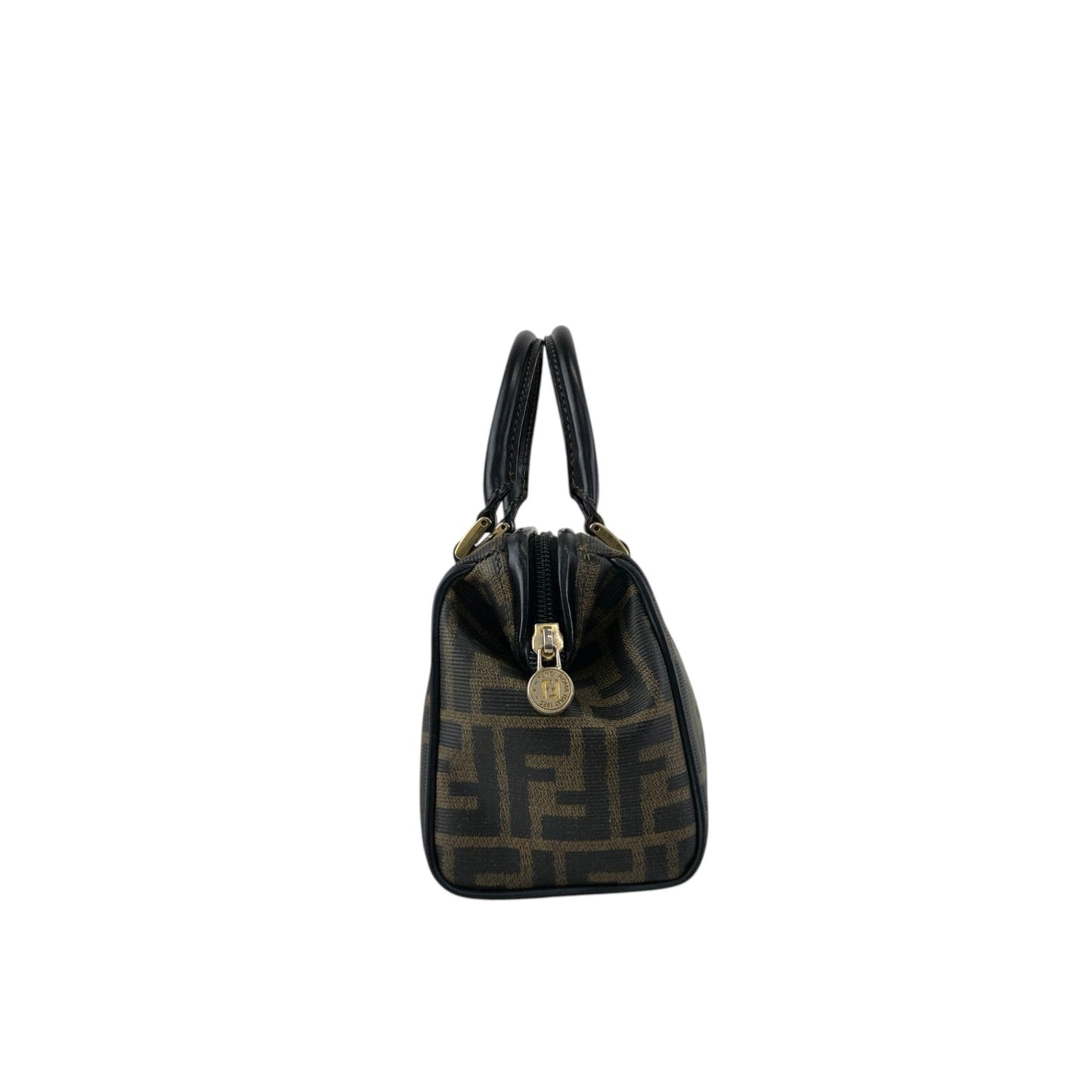 FENDI Zucca Logo Two-way Small Boston bag Shoulder bag Black Vintage v4wjj7