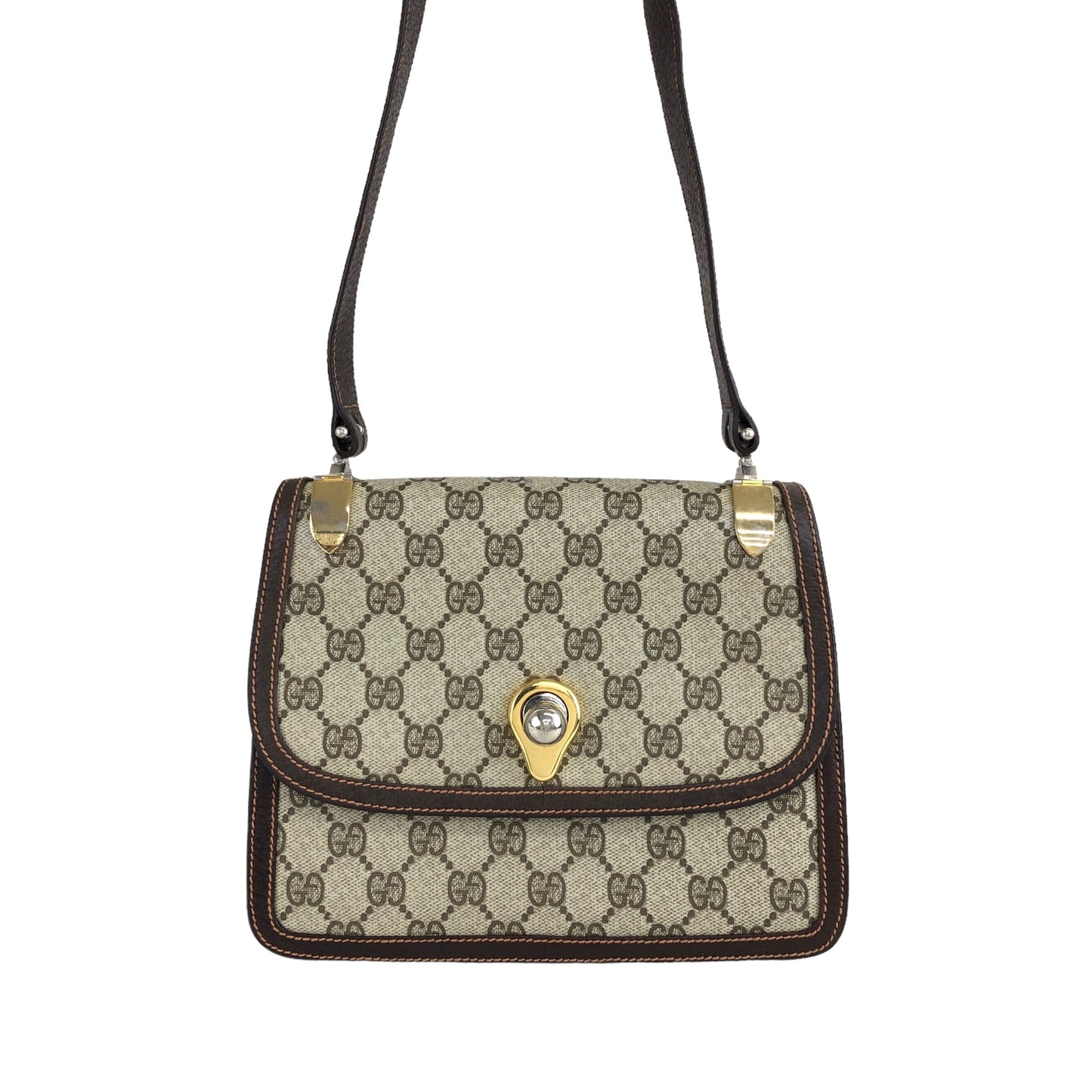 GUCCI GG Pattern Shoulder bag Beige Vintage m43bwz