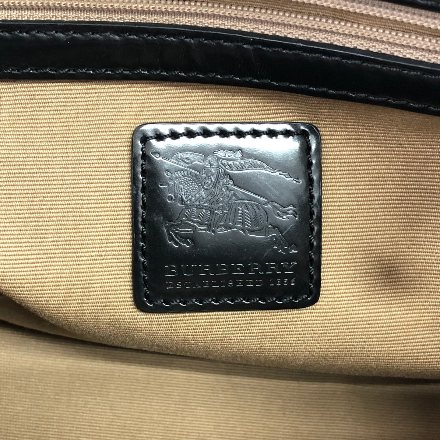 BURBERRY Check Handbag Beige Vintage y44p83