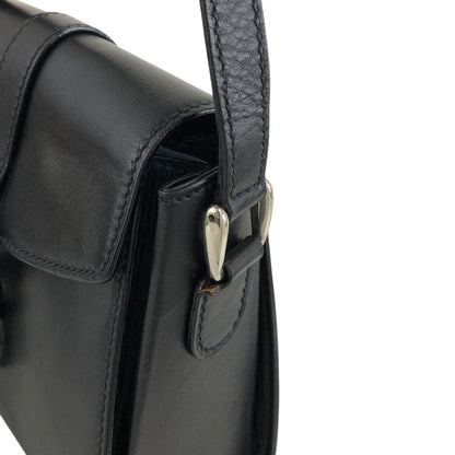 GUCCI Front Buckle Shoulder bag Black Vintage 6rzffs