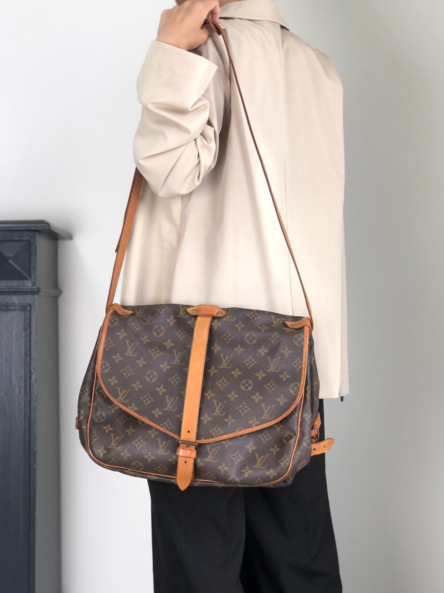 LOUIS VUITTON Monogram Shoulder bag Brown M42256 Vintage 38nfh4