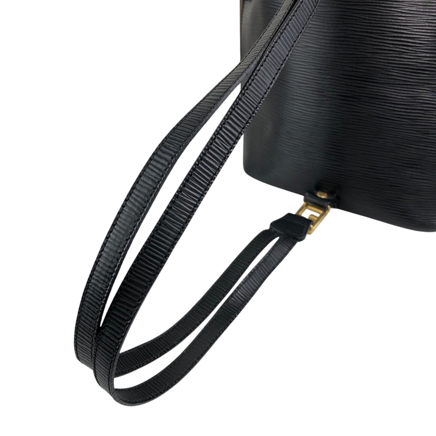 FENDI Logo Embossed Shoulder bag Black Vintage 76k8ej