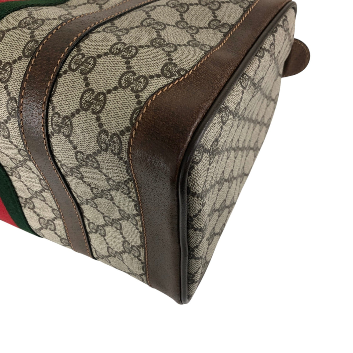GUCCI Sherry Line Small Boston bag Handbag Brown Vintage wub827