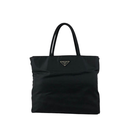 PRADA Tessuto Triangle Logo Handbag Totebag Black Vintage 4fphjj