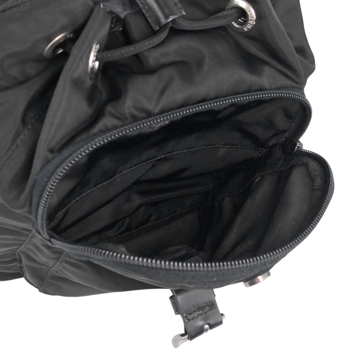 PRADA Tessuto Triangle Logo Backpack Black Vintage 2jwvfk