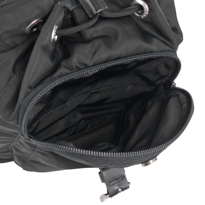 PRADA Tessuto Triangle Logo Backpack Black Vintage 2jwvfk