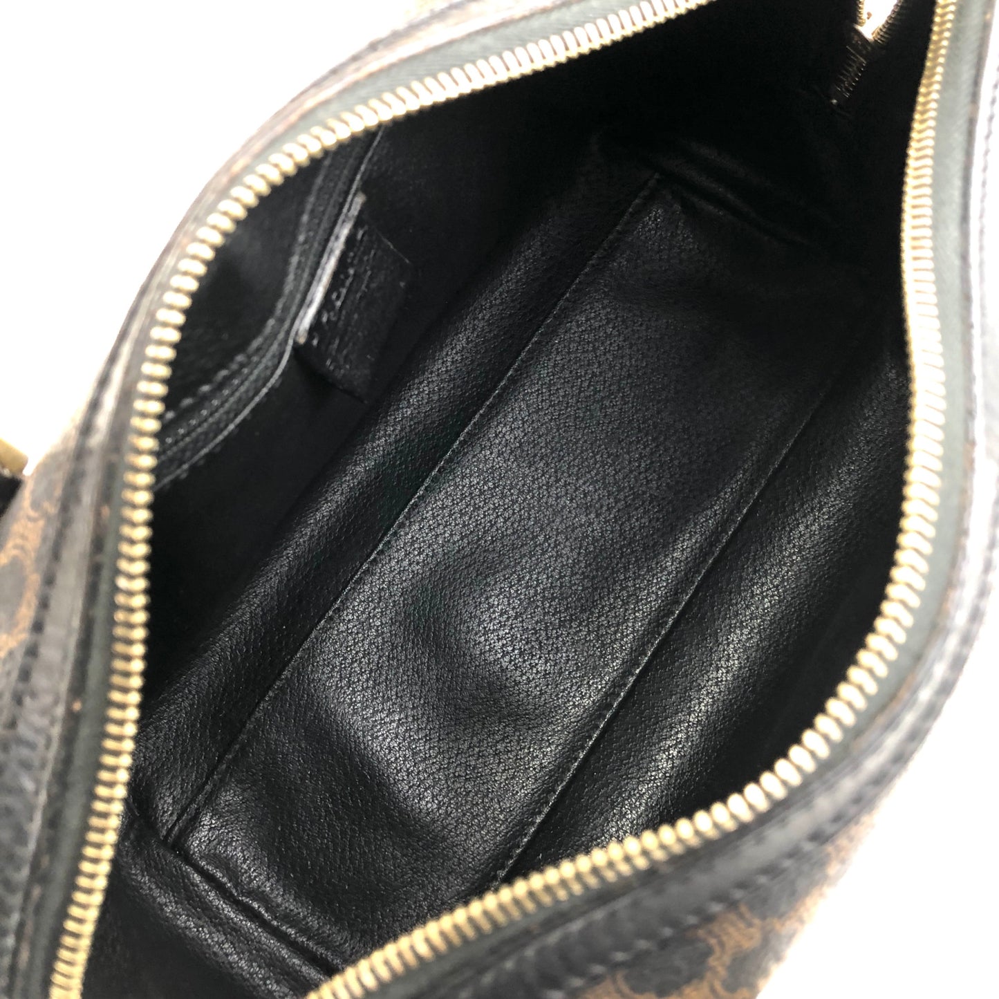 CELINE Macadam Blason Two-way Handbag Shoulder bag Black Vintage a45rtr