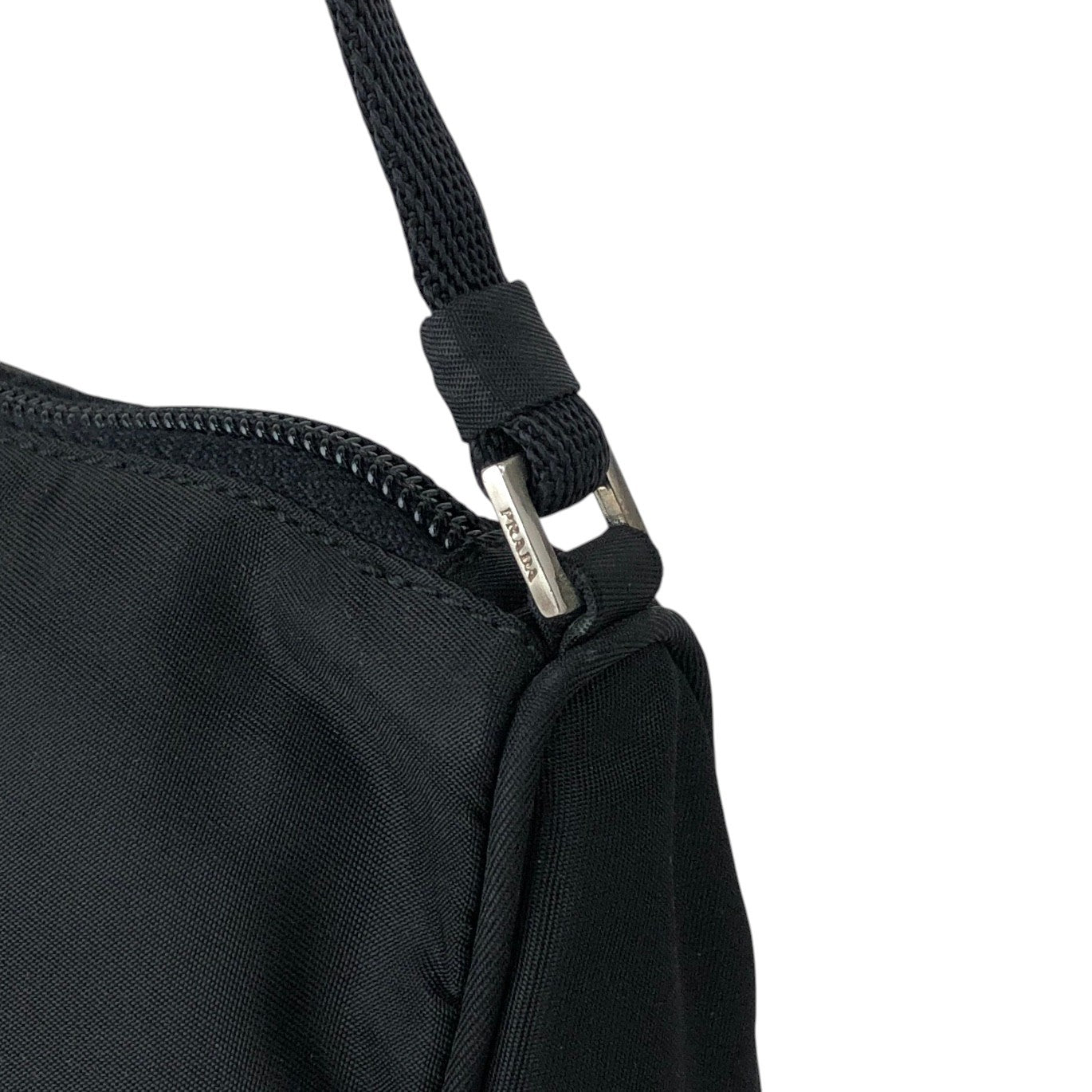 PRADA Tessuto Triangle Logo Small Handbag Black Vintage 7u2u85