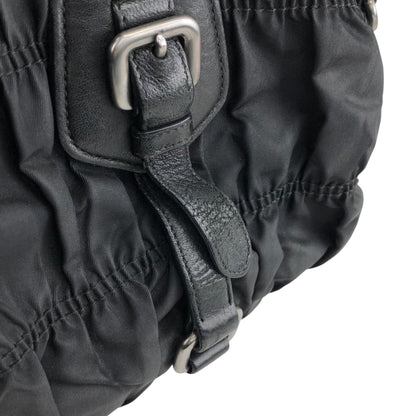 PRADA Triangle Logo Handbag Black Vintage g8wpjj