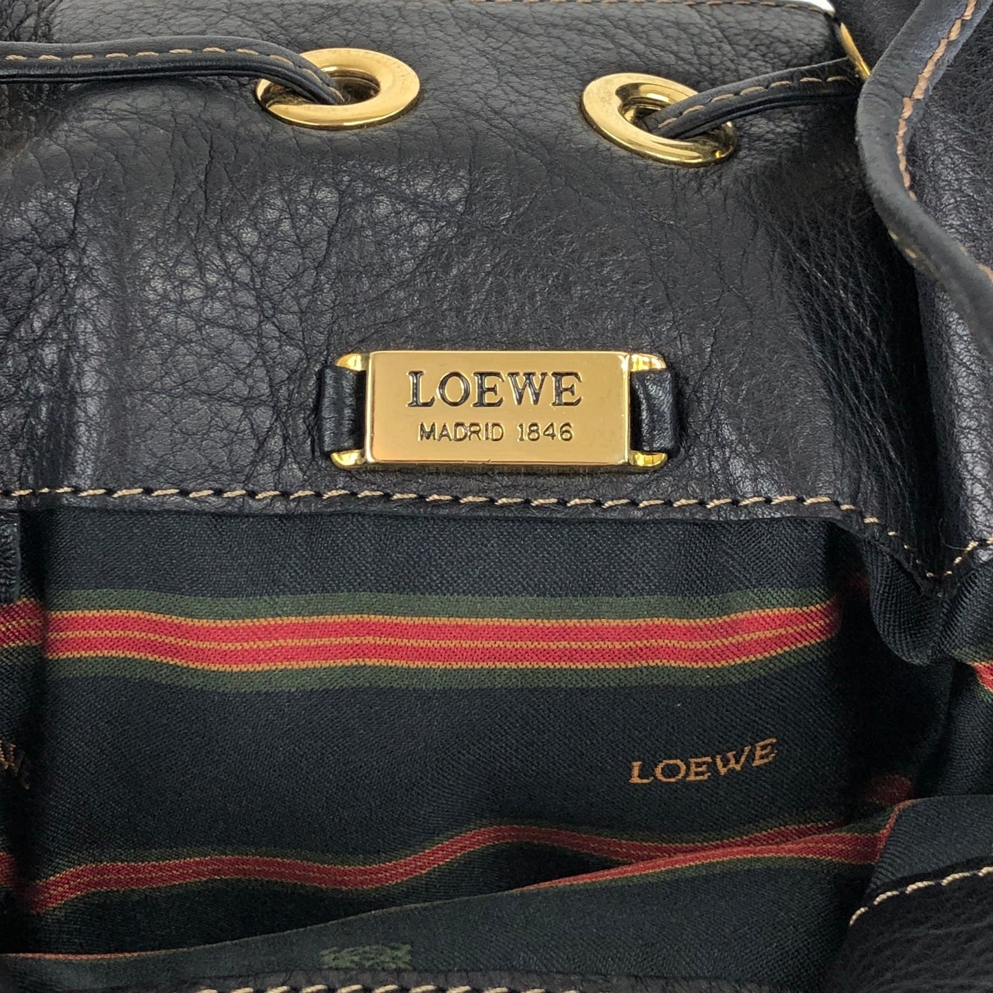 LOEWE Anagram Backpack Black Vintage 53w2pp