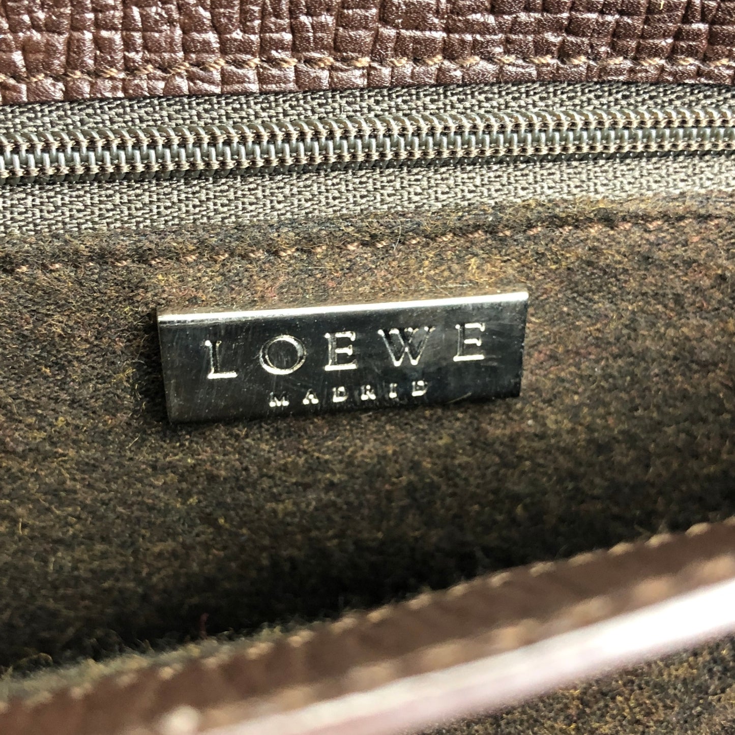 LOEWE Logo Two-way Handbag Shoulder bag Brown Vintage stpm8v