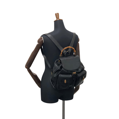 GUCCI Bamboo Backpack Black Vintage 4u5xy4