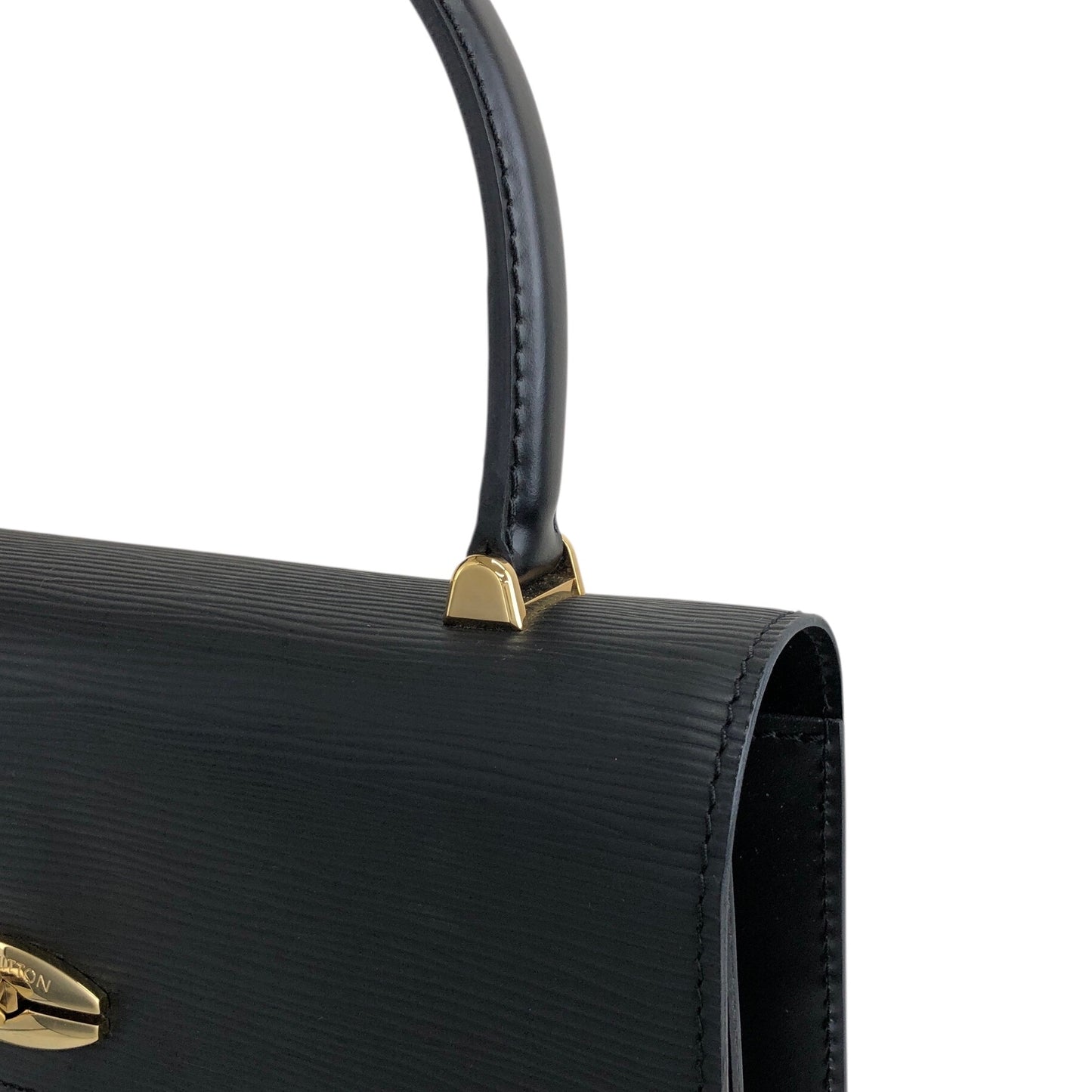 LOUIS VUITTON Epi Turn Lock Handbag Black Vintage u8cniv