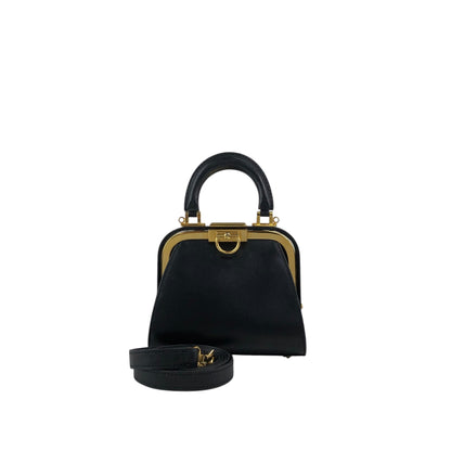 Christian Dior Metal Clasp Minibag Two-way Handbag Shoulder bag Black Vintage hrxzwn
