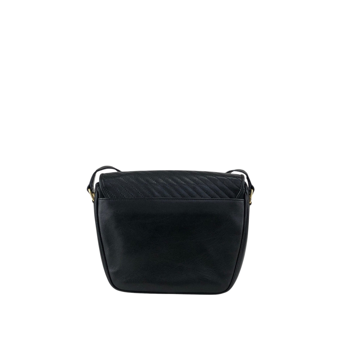 CELINE Blason Bias Stitch Shoulder bag Black Vintage hbufuu