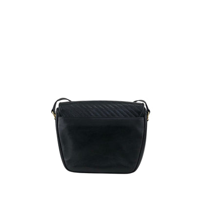 CELINE Blason Bias Stitch Shoulder bag Black Vintage hbufuu