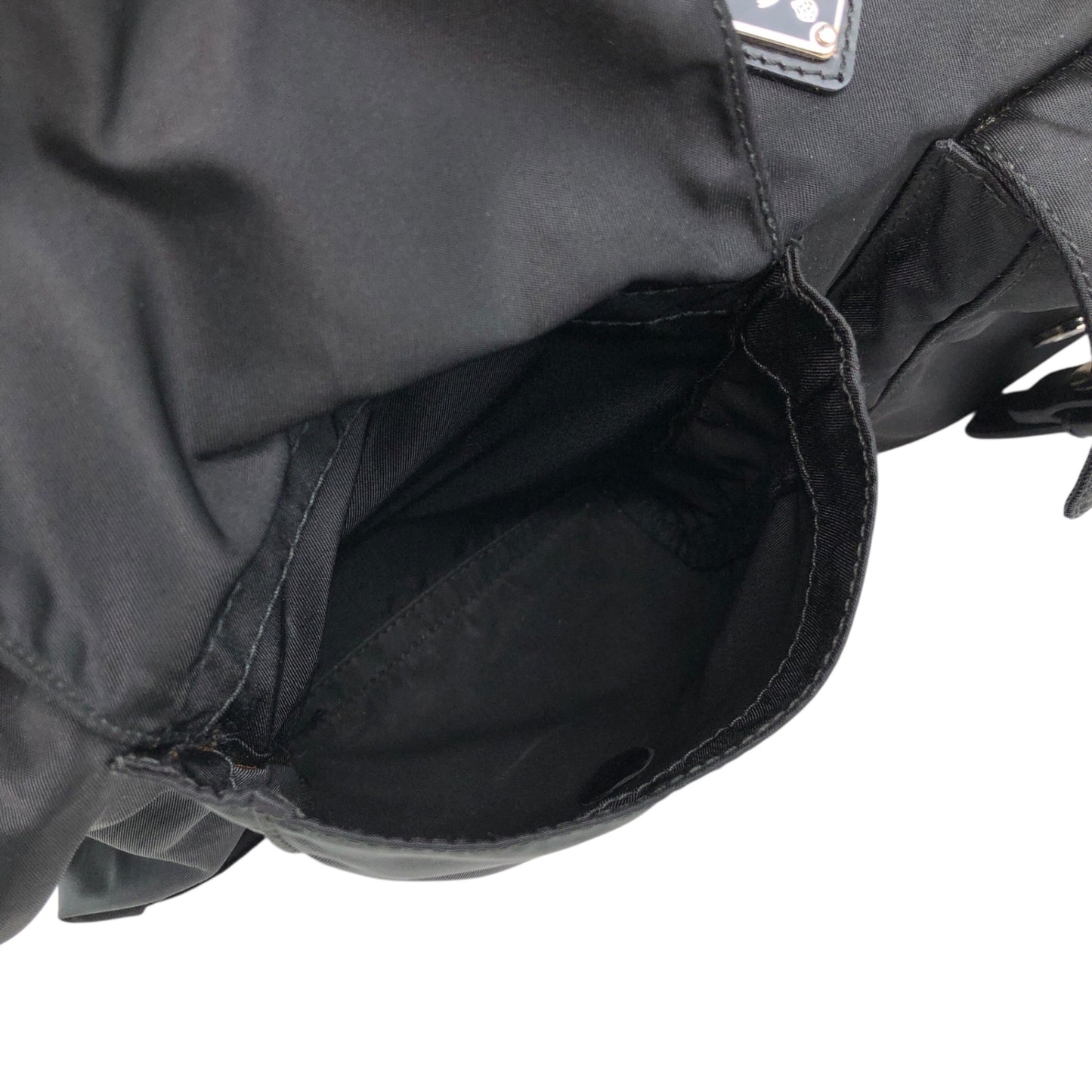 PRADA Tessuto Triangle logo Double Pocket Totebag Black Vintage xrhmgf