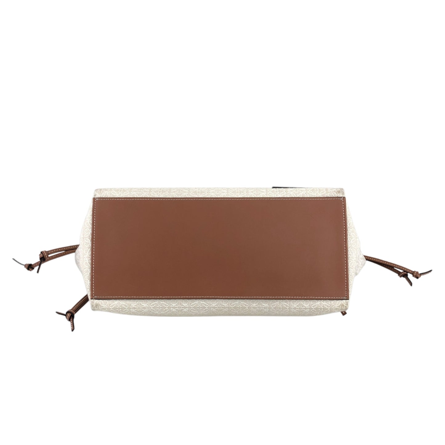 LOEWE Logo Handbag Totebag Beige×Brown Vintage 3yst46