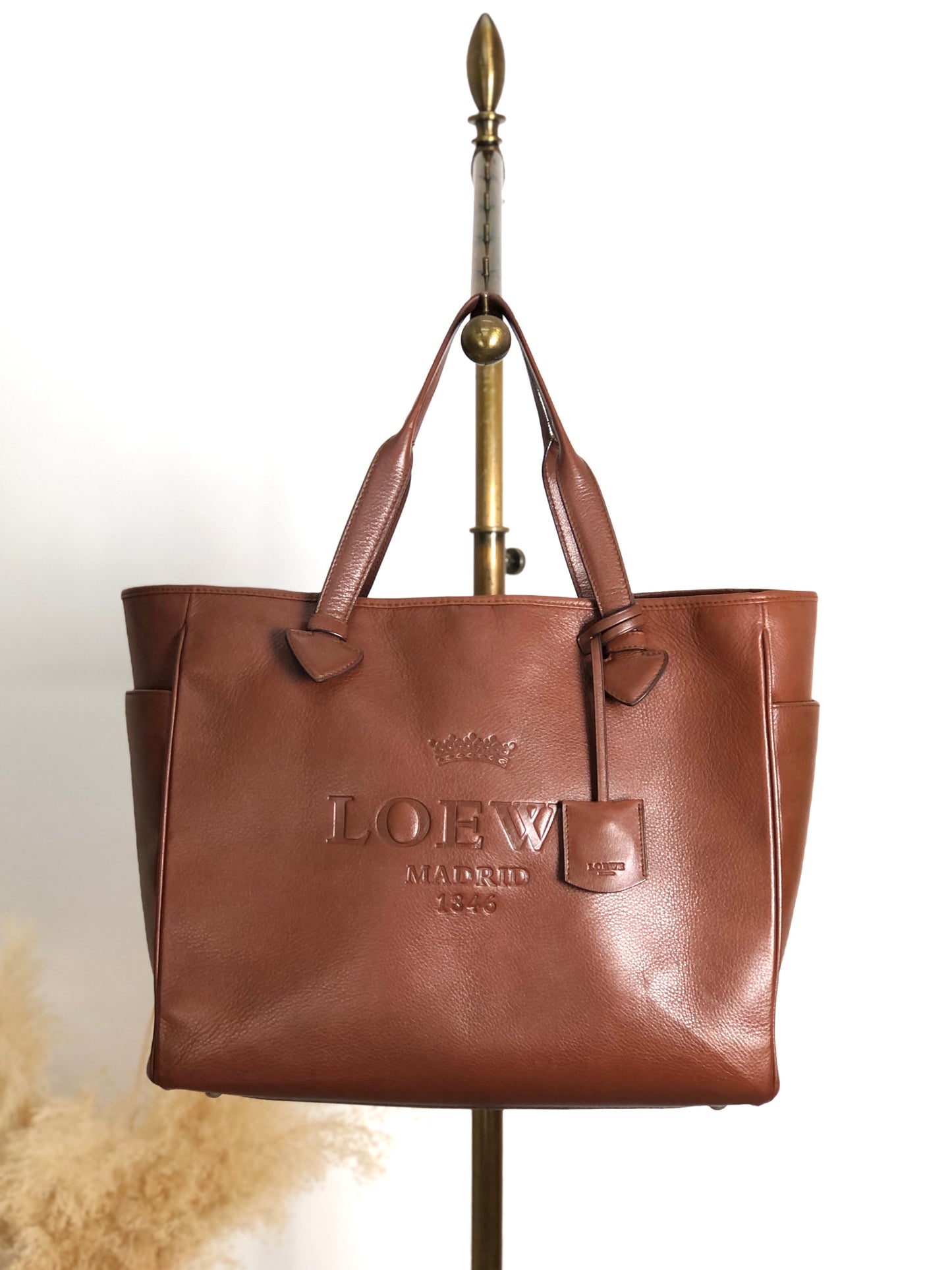 LOEWE Logo Embossed Totebag Brown Vintage 6rmryp