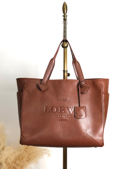LOEWE Logo Embossed Totebag Brown Vintage 6rmryp