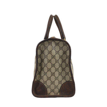GUCCI Sherry Line GG Canvas Handbag Boston bag Brown Vintage pcefbw