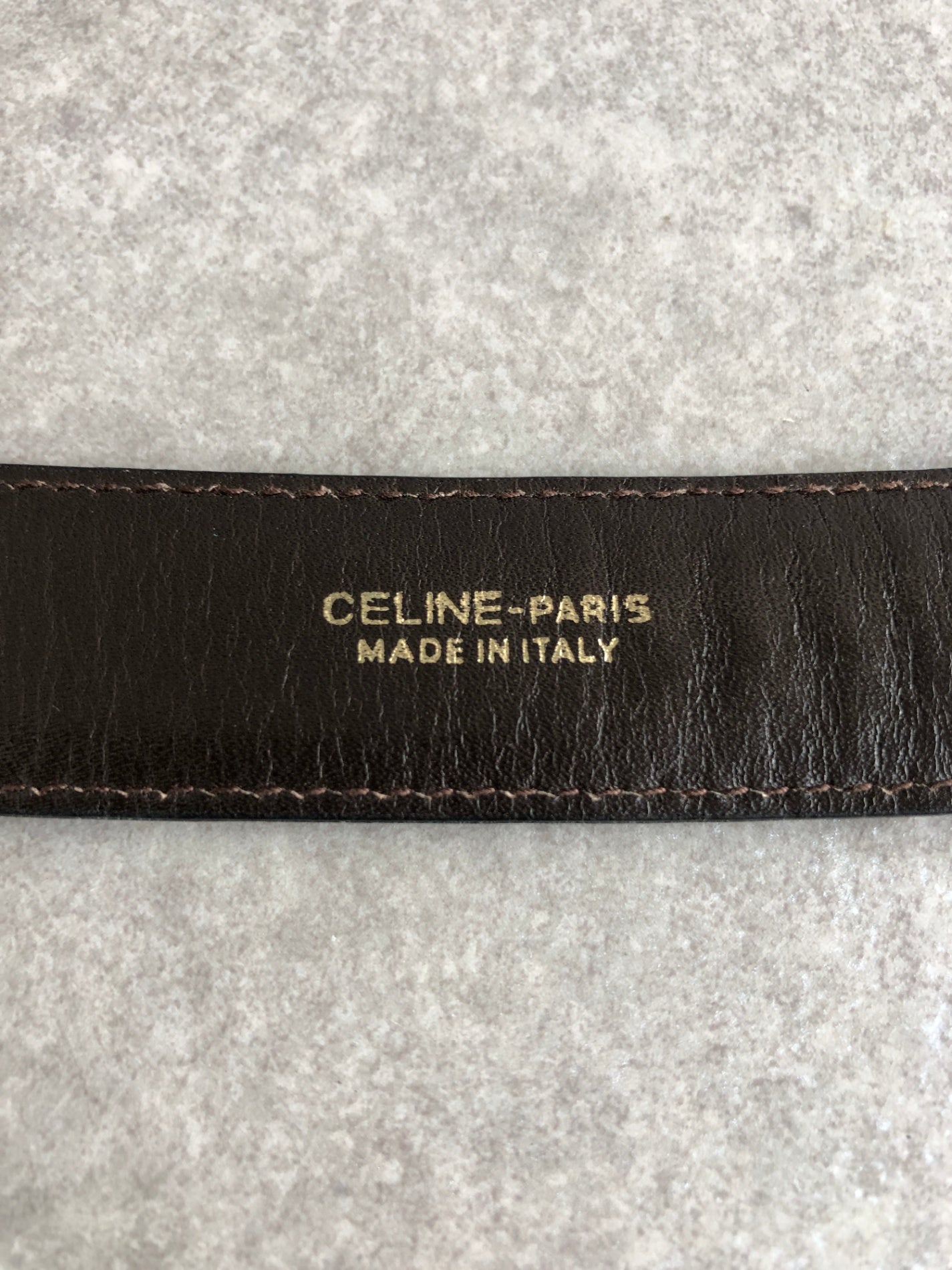CELINE Horse Carriage Belt Black Vintage ykpypt