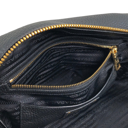 PRADA Logo Two-way Handbag Shoulder bag Black Vintage ws8uyb