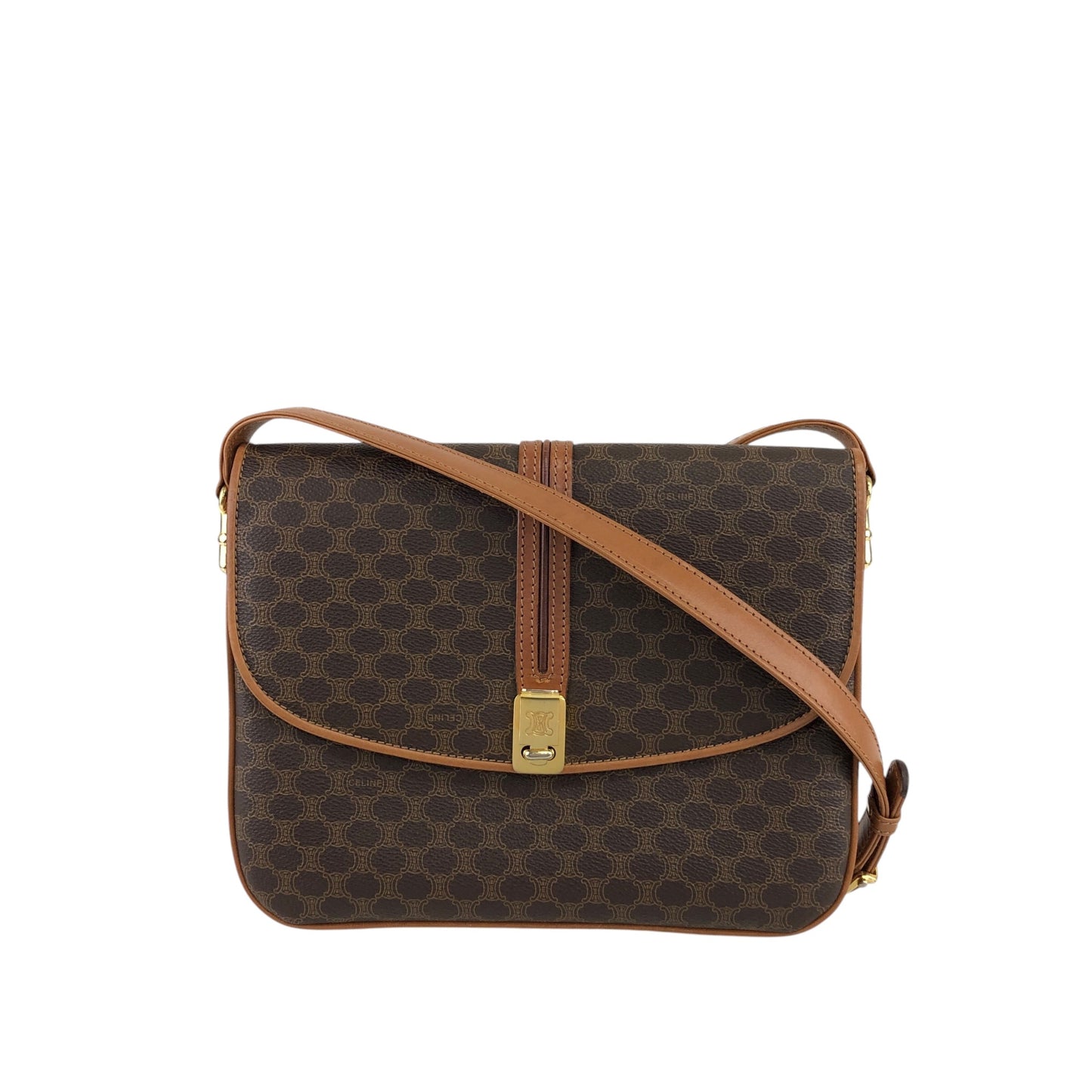 CELINE Macadam Shoulder bag Brown Vintage u2mekc