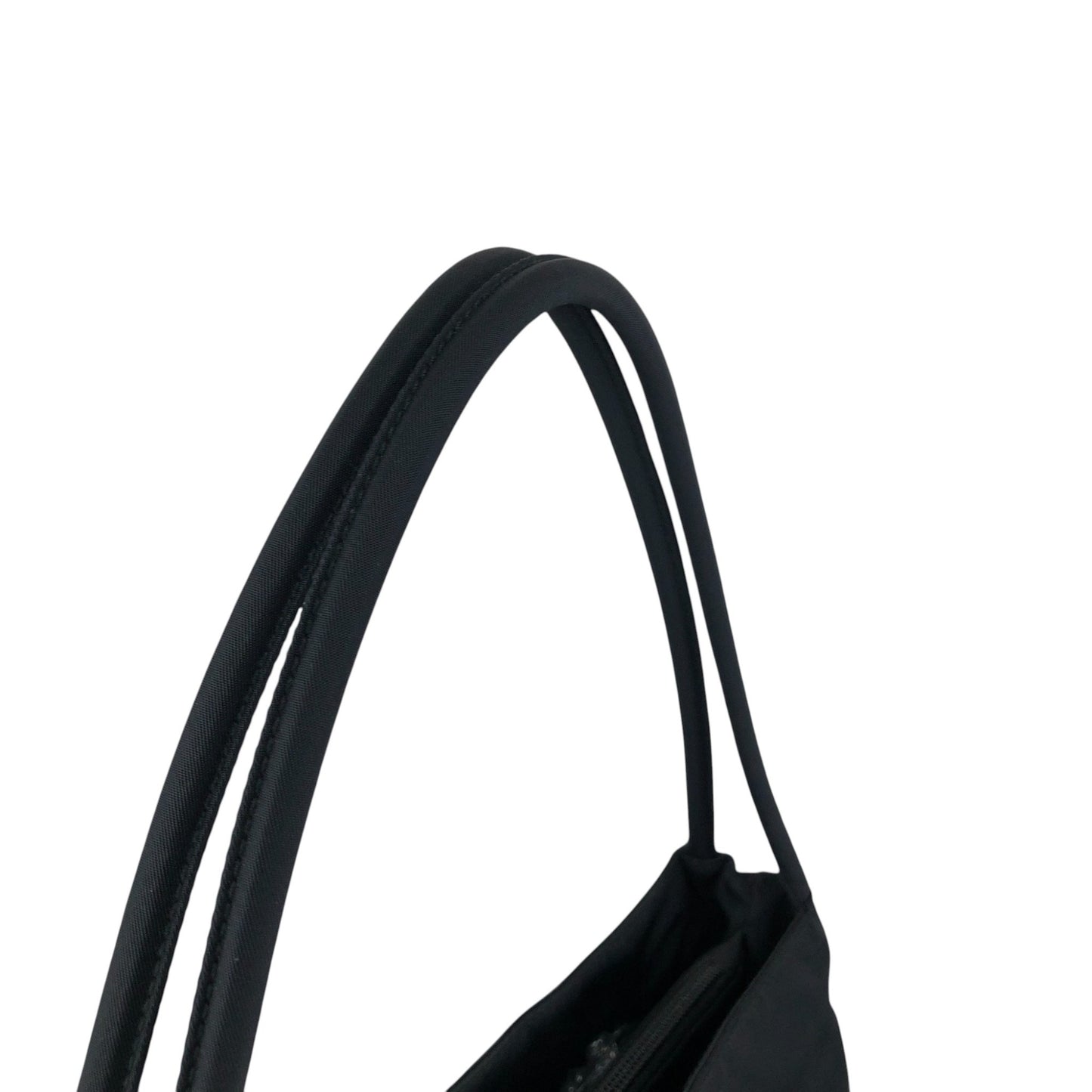 PRADA Tessuto Triangle Logo Handbag Black Vintage niprvk
