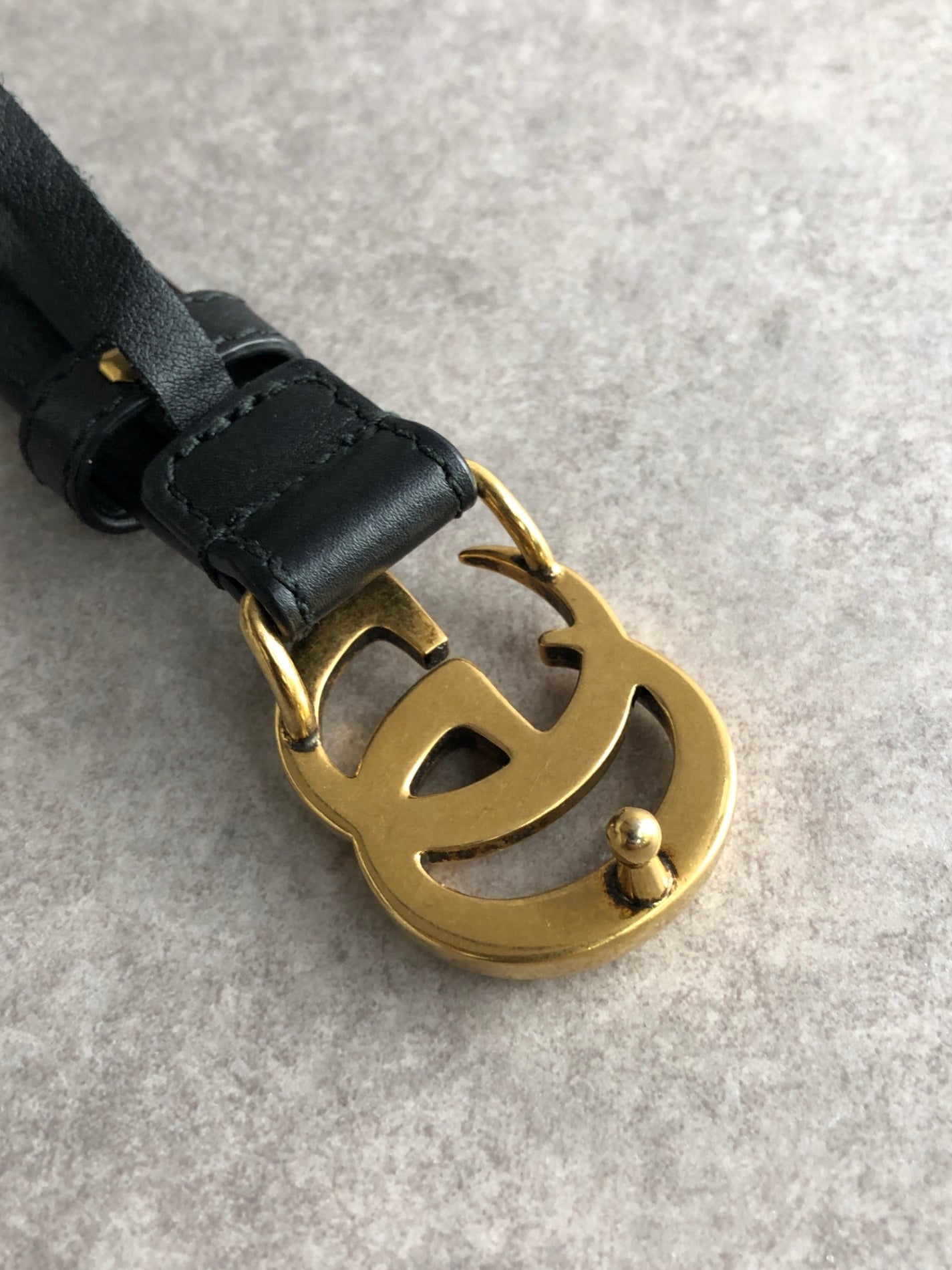GUCCI GG Motif Belt Black Vintage ktd3wk