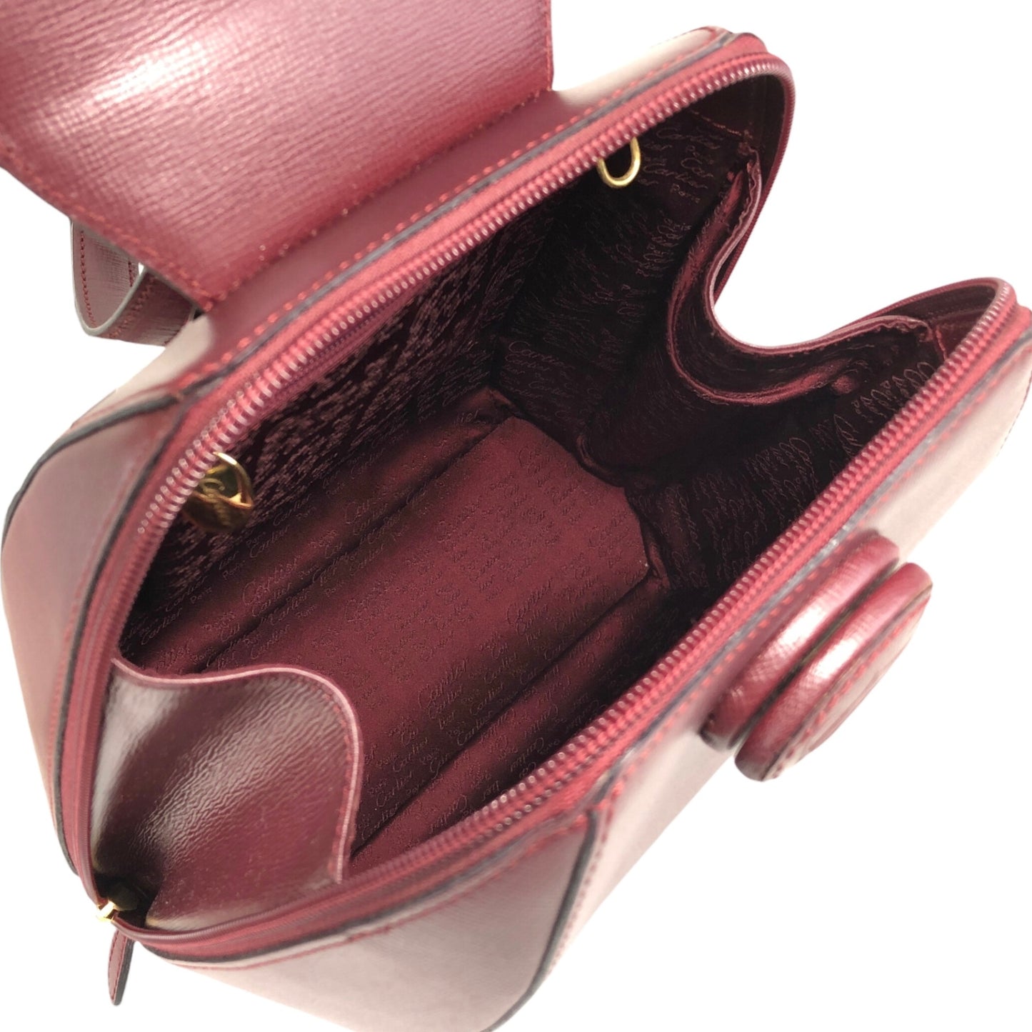 Cartier Turn Lock Backpack Bordeaux Vintage 4bx5iv