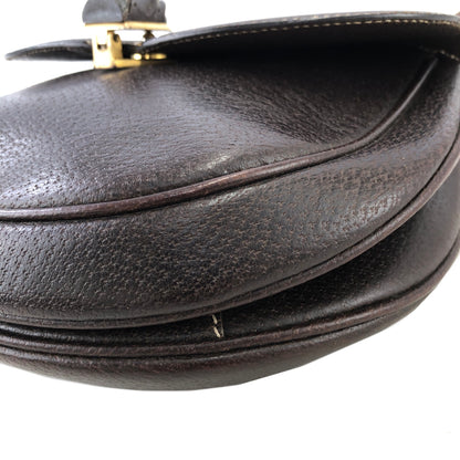 GUCCI Bamboo Leather Shoulder bag Brown Vintage 5bwuc7