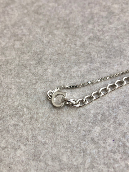 Christian Dior Logo Necklace Silver Vintage nvu437