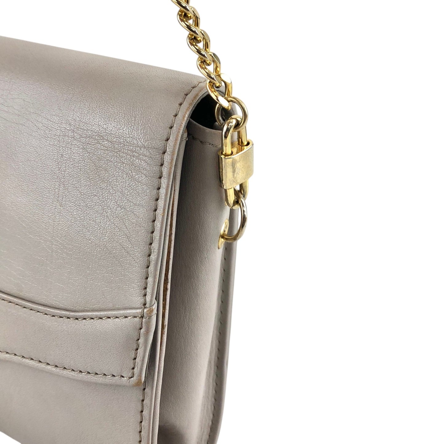 Christian Dior Logo Chain Shoulder bag Gray Vintage kynndd