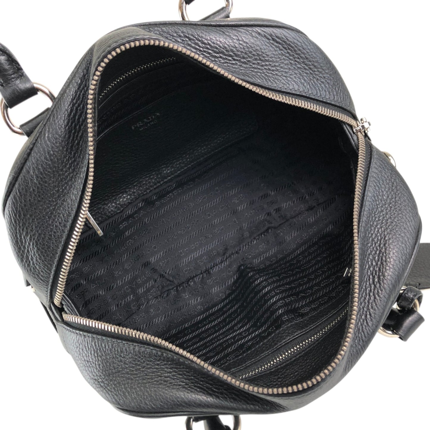 PRADA Logo Two-way Small Boston bag Shoulder bag Black Vintage 6yvxeb