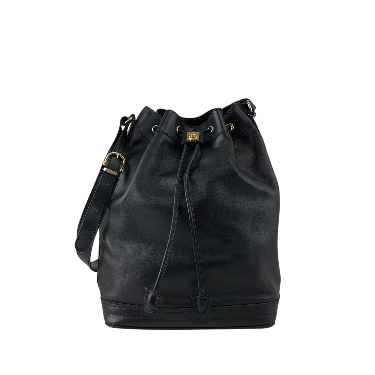 CELINE GancinivDrawstring Shoulder bag Black Vintage z78ygt