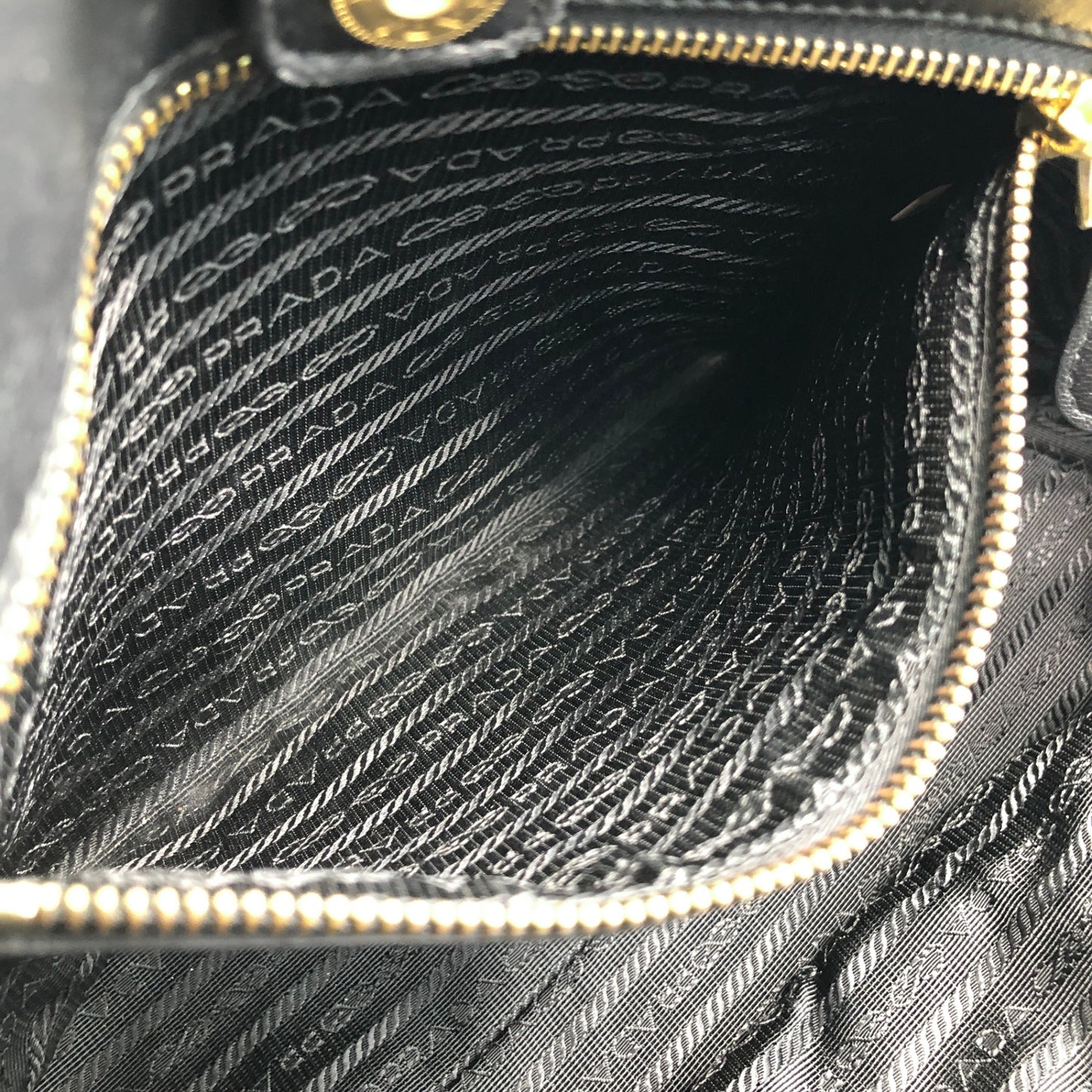 PRADA Logo Shoulder bag Totebag Black Vintage autmuy