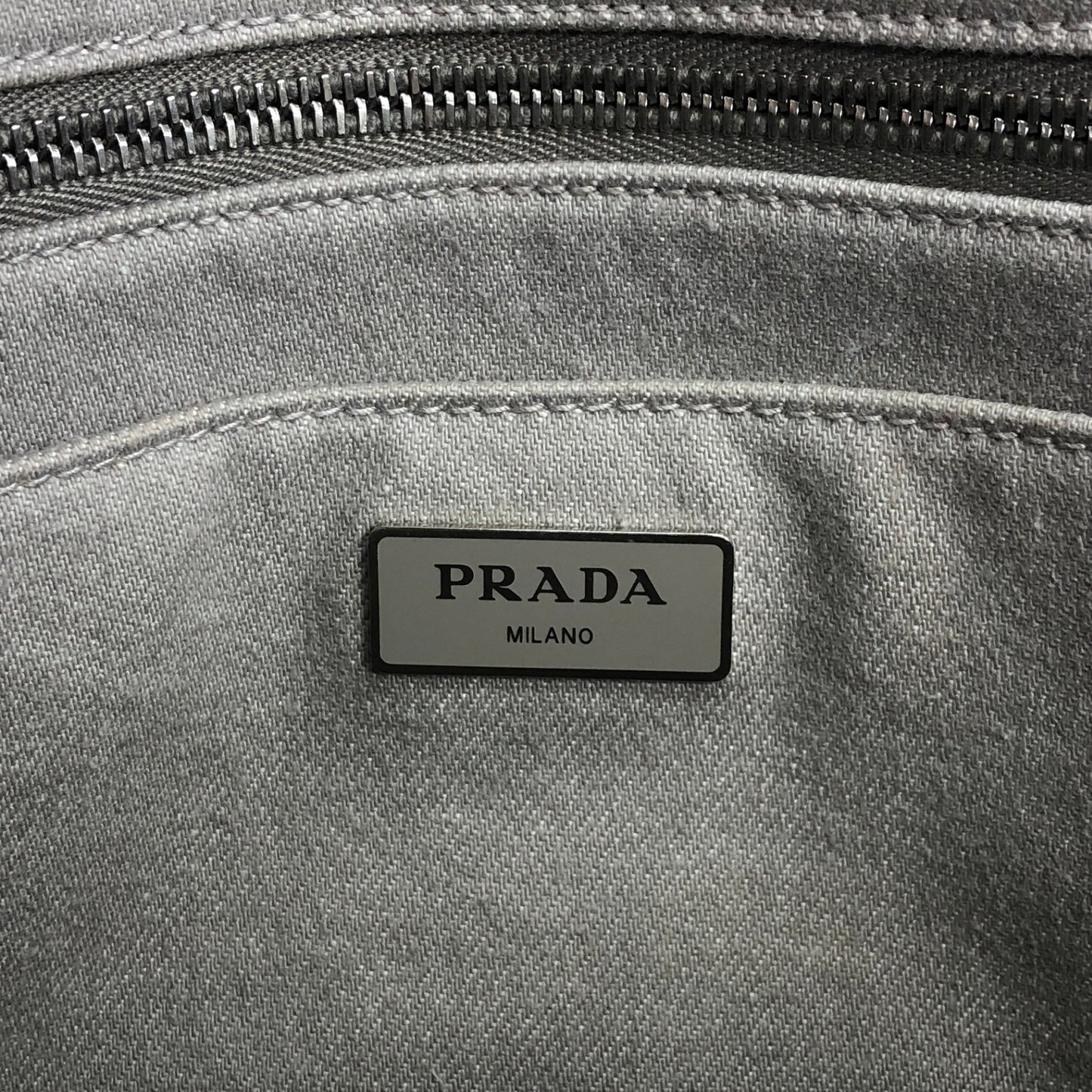 PRADA Canapa Two-way Handbag Shoulder bag Gray Vintage eyughm