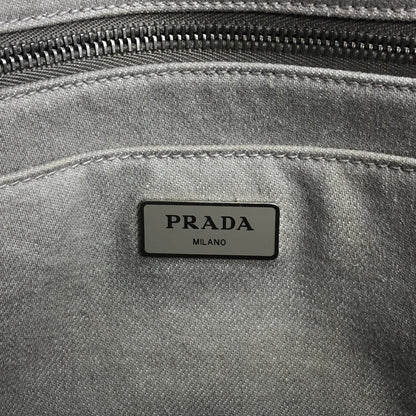 PRADA Canapa Two-way Handbag Shoulder bag Gray Vintage eyughm