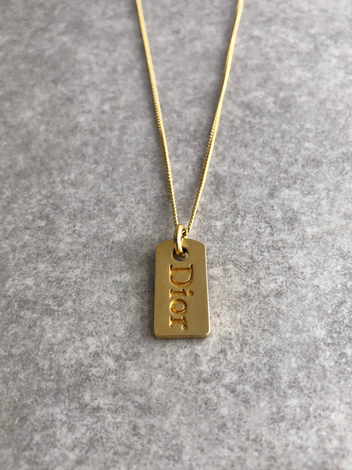 Christian Dior Logo Motif Necklace Gold Vintage nhfy64