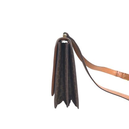 CELINE Macadam Flap Shoulder bag Brown Vintage wagmgy