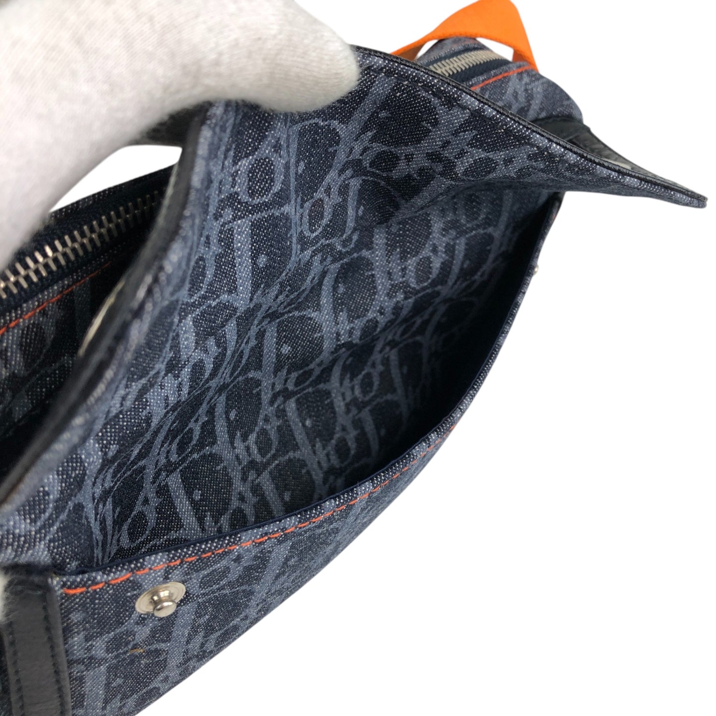 Christian Dior Trotter Flap Shoulder bag Indigo Vintage jb5tcy