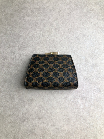 CELINE Macadam Coin Purse Black Vintage 4a2vhi