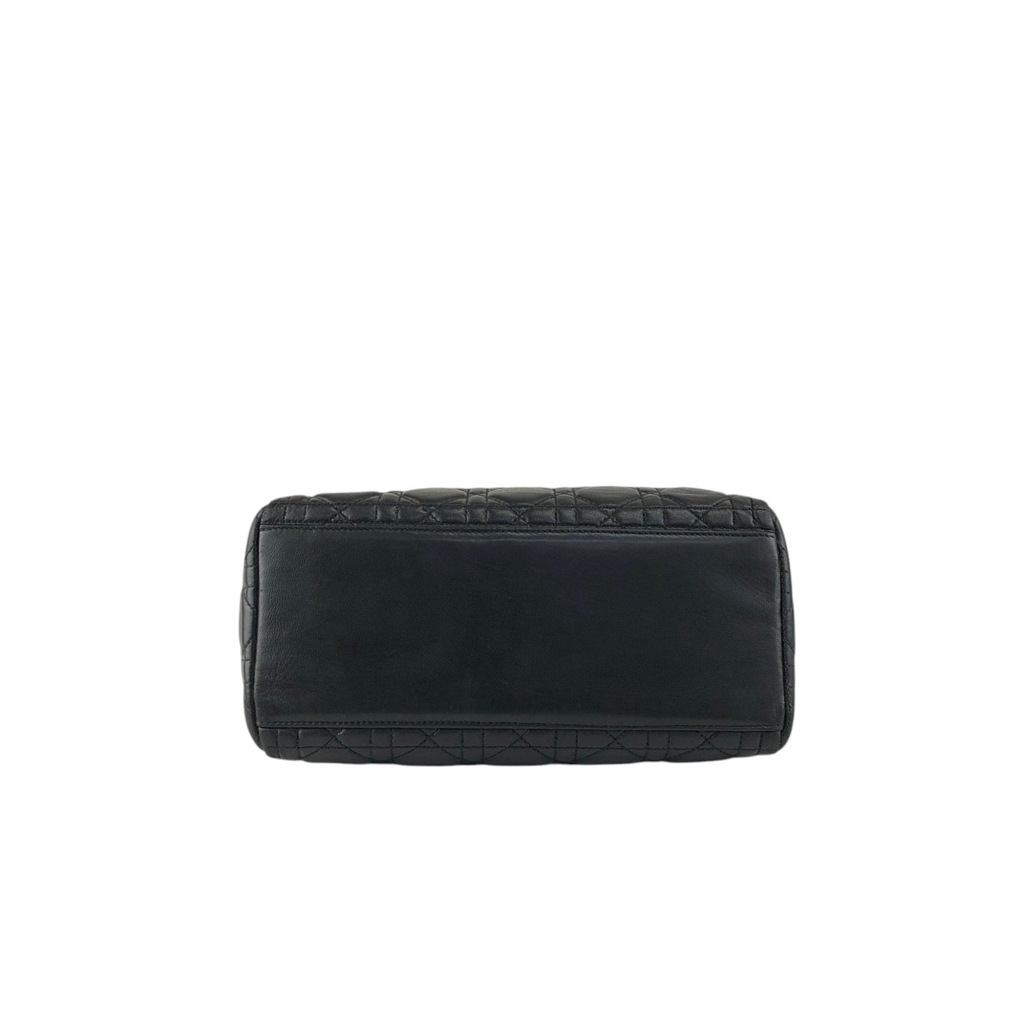 Christian Dior Lady Dior Cannage Charm Handbag Black Vintage 5udh48