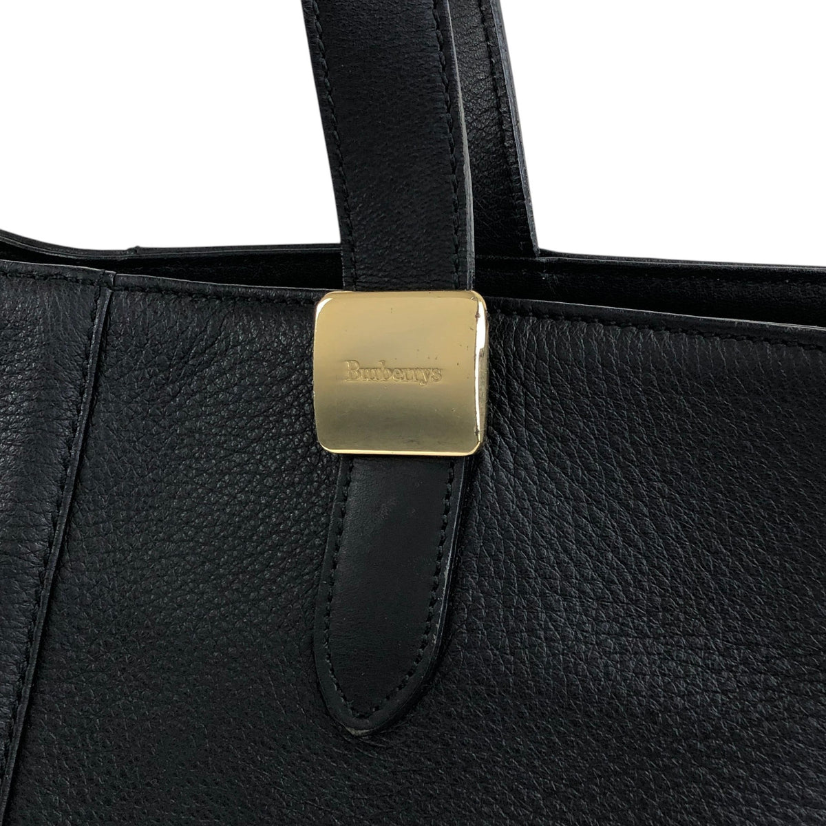 BURBERRY Logo Handbag Black Vintage w33ucy
